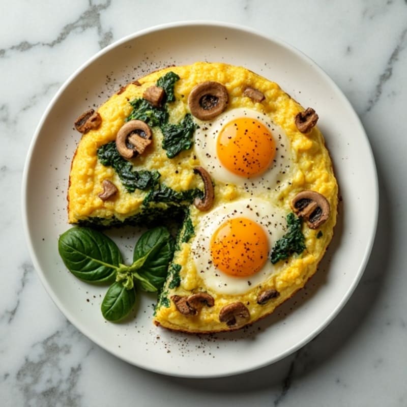 Crustless Spinach and Mushroom Egg Bake