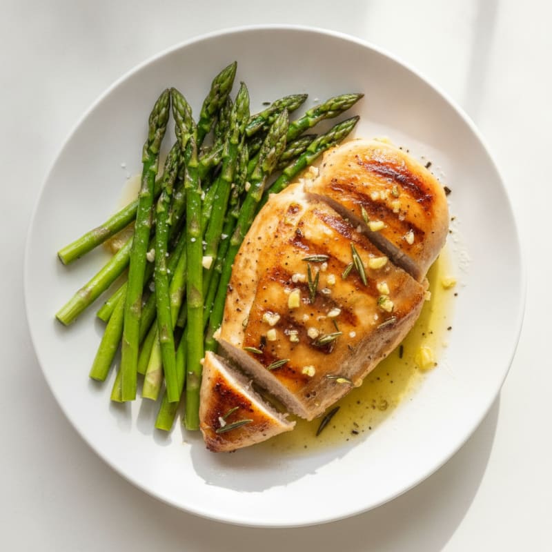 Lemon Herb Roasted Chicken with Asparagus