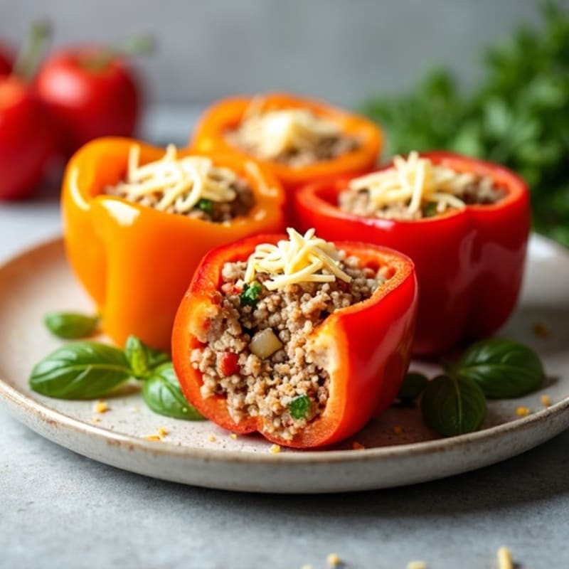 Lean Ground Turkey Stuffed Bell Peppers