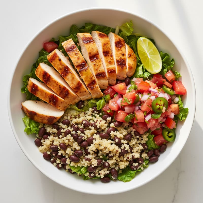 Grilled Chicken and Quinoa Taco Bowl with Pico de Gallo