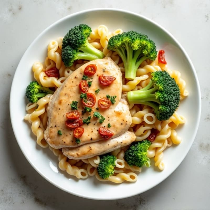 Creamy Chicken and Broccoli Pasta with Sun-Dried Tomatoes