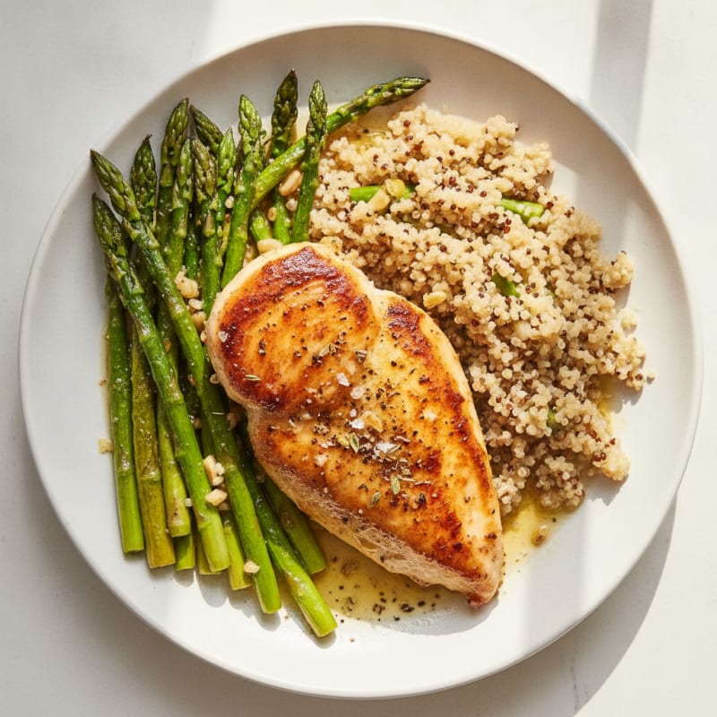 Pan-Seared Chicken with Roasted Asparagus