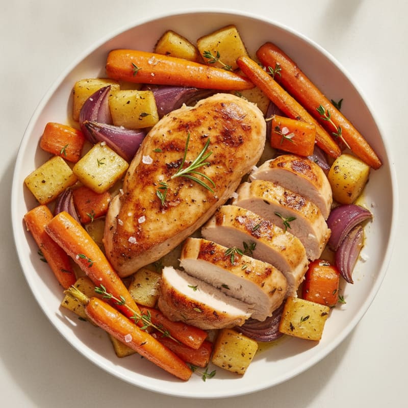 Garlic Herb Roasted Chicken with Root Vegetables