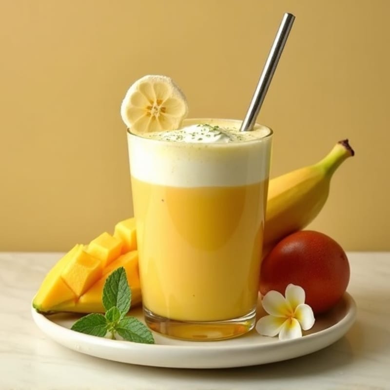 Fresh Mango-Matcha Energy Latte