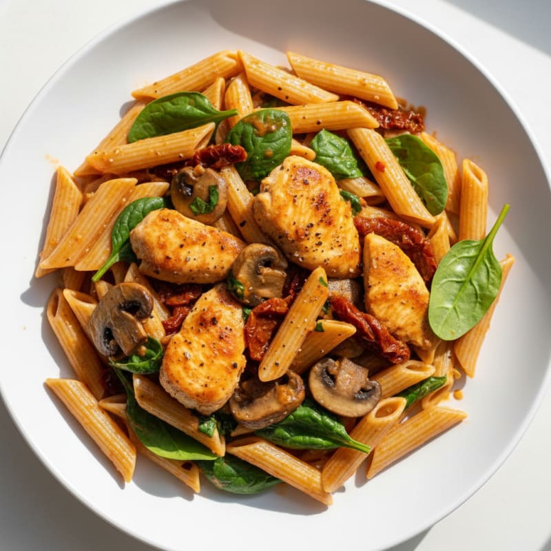 Creamy Tuscan Chicken and Mushroom Pasta