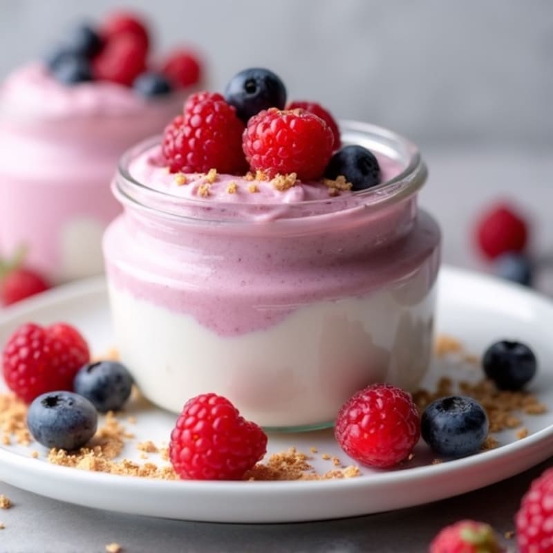Greek Yogurt Protein Mousse with Mixed Berries