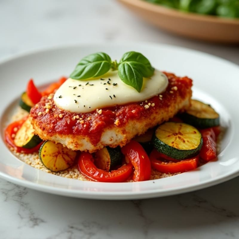 Crispy Baked Chicken Parmesan with Roasted Vegetables