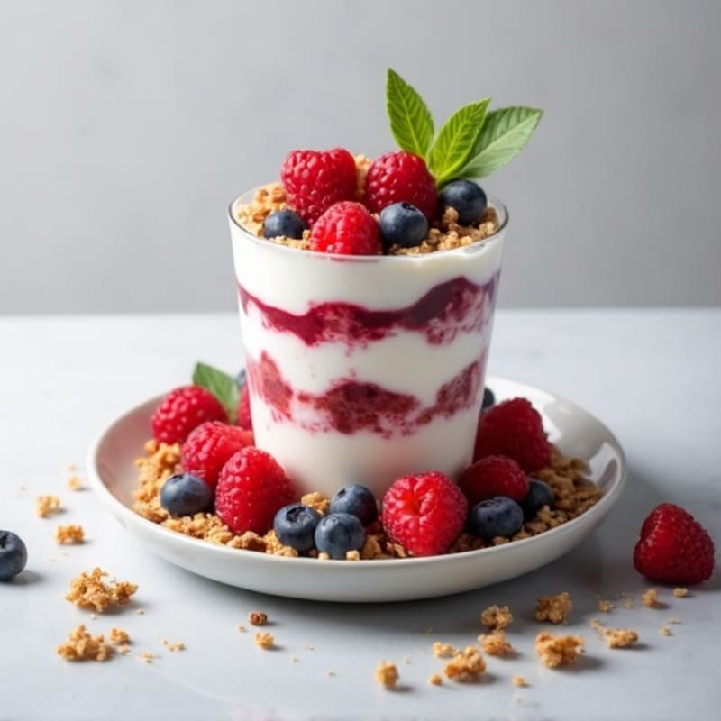 Greek Yogurt Protein Parfait with Mixed Berries