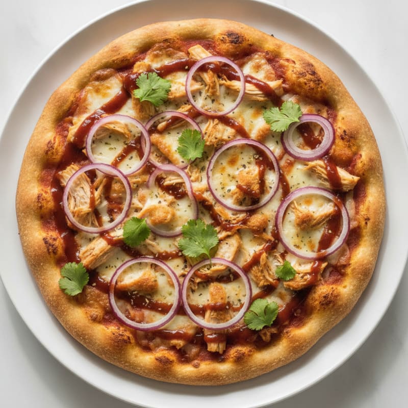High-Protein BBQ Chicken Pizza with Red Onion