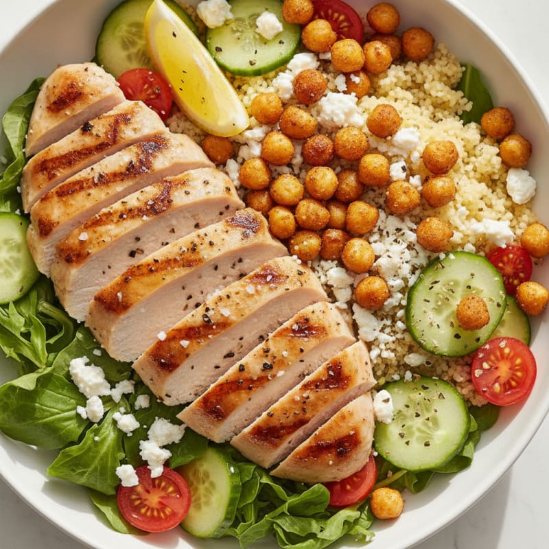 Mediterranean Chickpea & Feta Couscous Bowl
