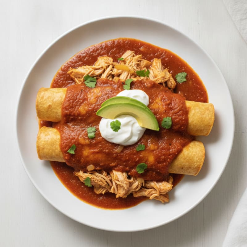 Chicken Enchiladas with Ancho Chili Sauce