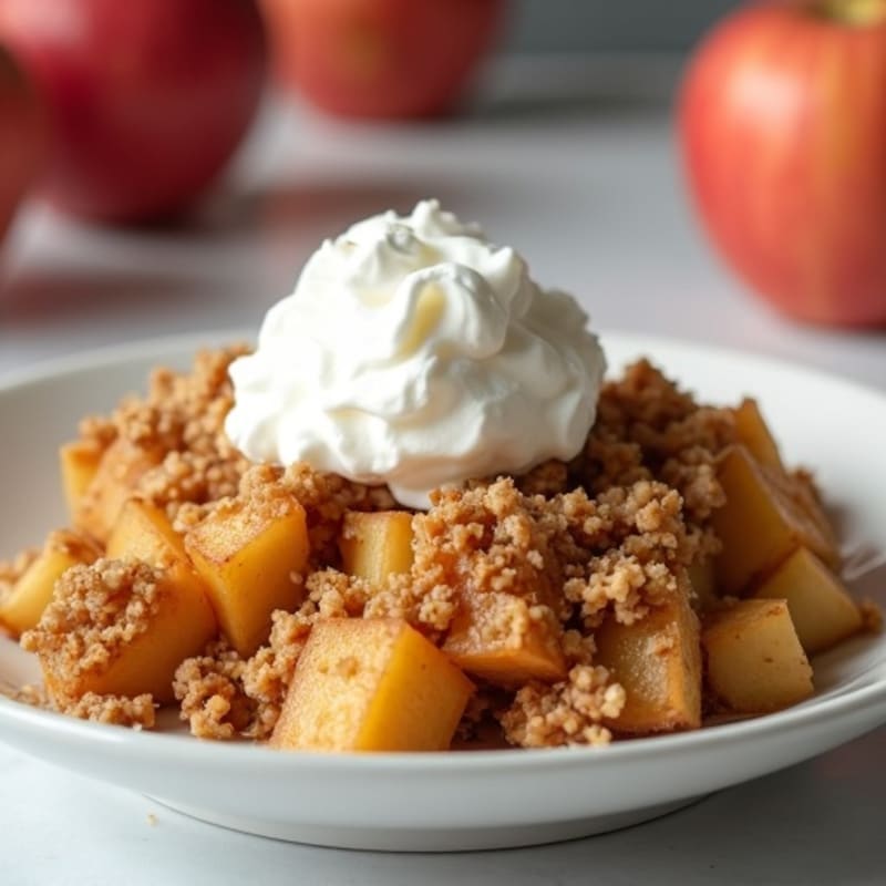 Baked Cinnamon Apple Crumble with Protein Topping