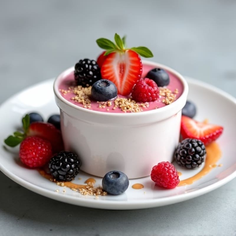 Silky Greek Yogurt Protein Pudding with Berries