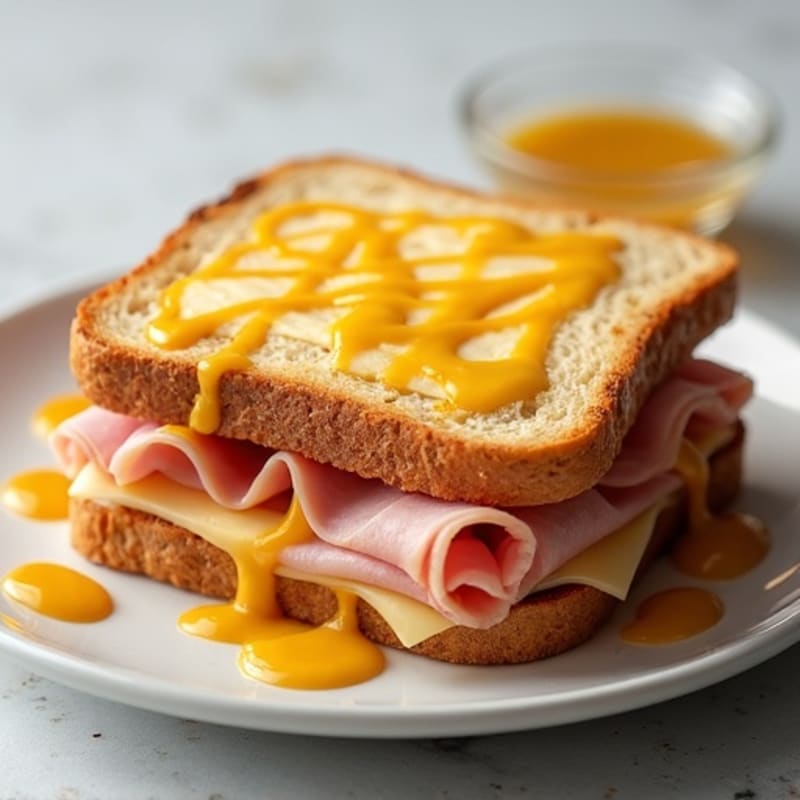 Open-Face Ham and Swiss Melt with Honey Mustard
