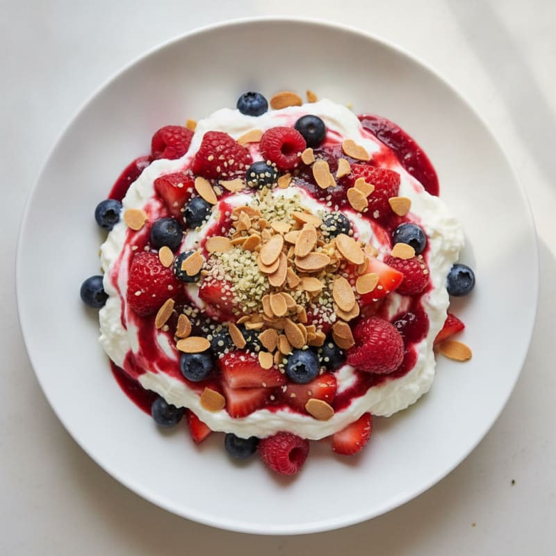 Greek Yogurt Protein Parfait with Mixed Berries