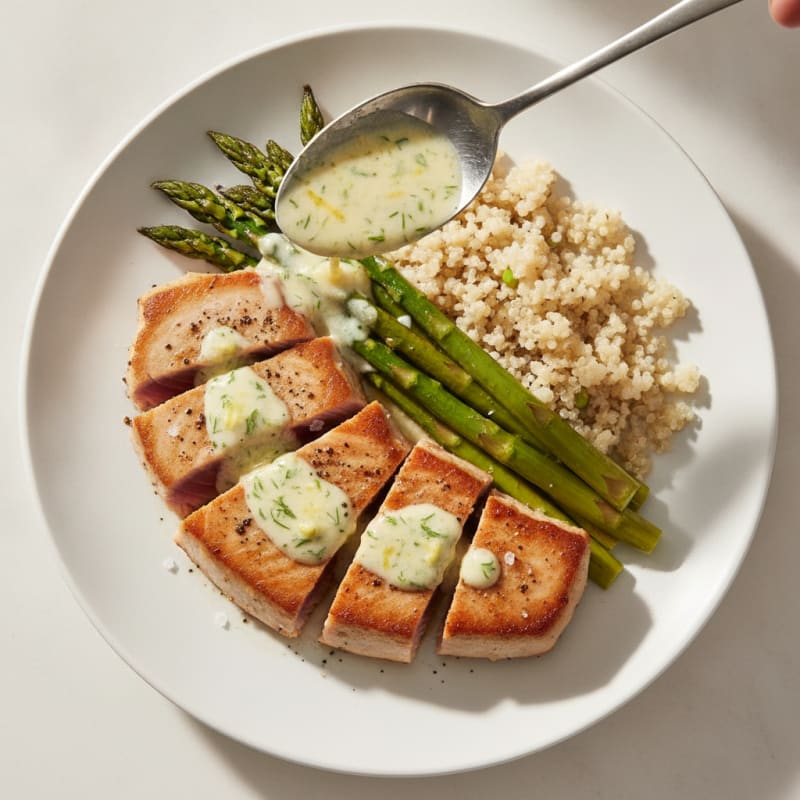 Pan-Seared Tuna with Lemon-Dill Sauce