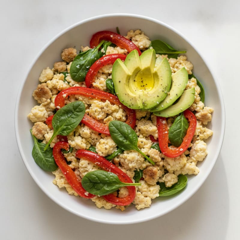 Egg White Scramble with Roasted Peppers
