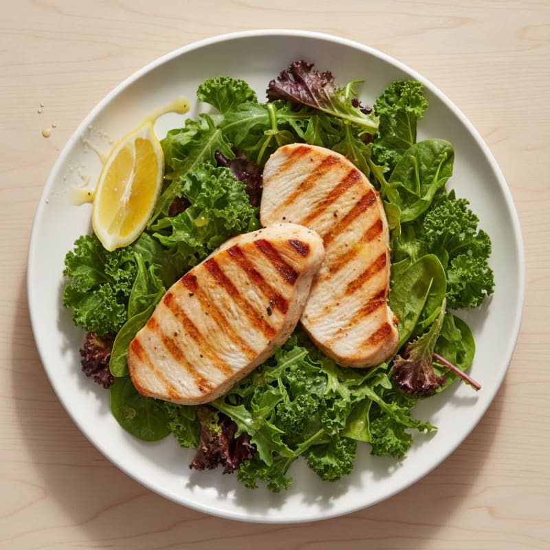 Grilled Turkey Breast with Mixed Greens