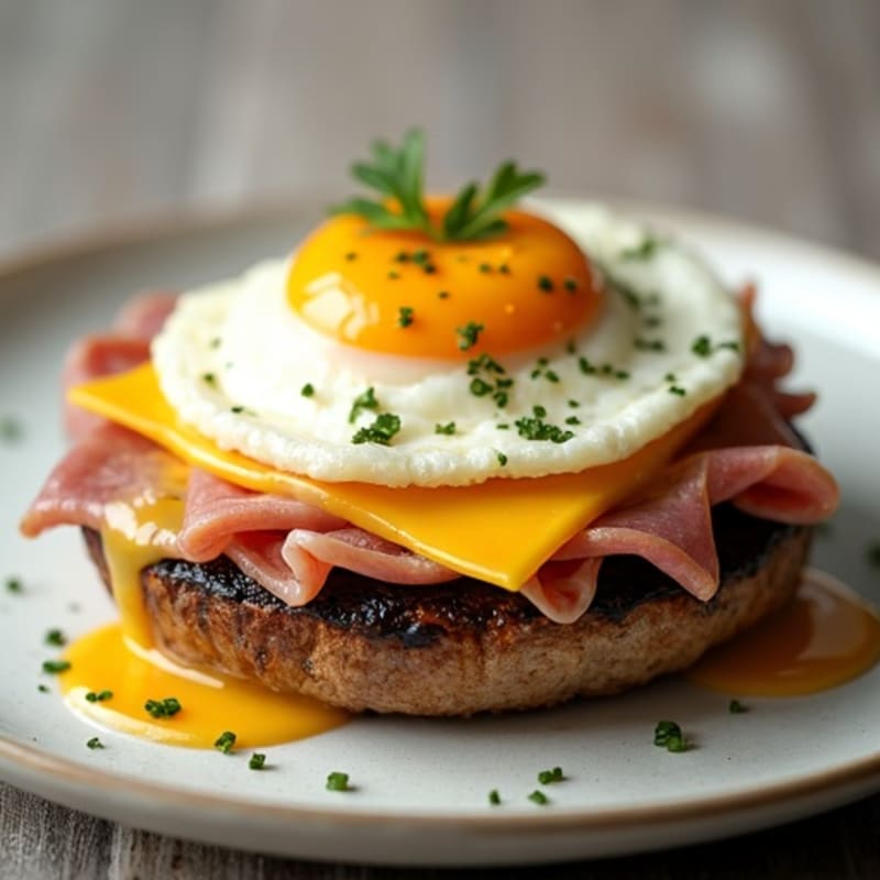 Portobello Mushroom with Lean Ham and Melted Swiss