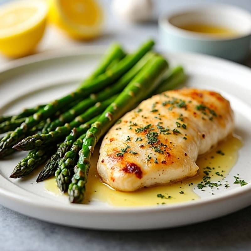 Lemon-Herb Pan-Seared Chicken with Roasted Asparagus