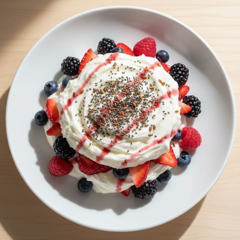 Greek Yogurt Protein Parfait with Mixed Berries