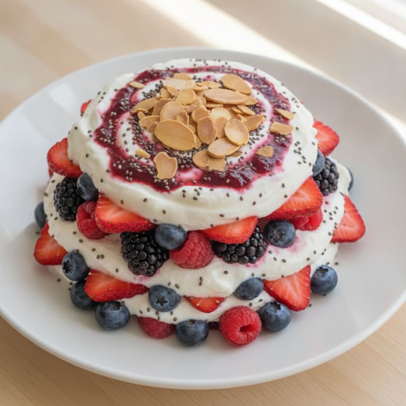 Greek Yogurt Protein Parfait with Mixed Berries