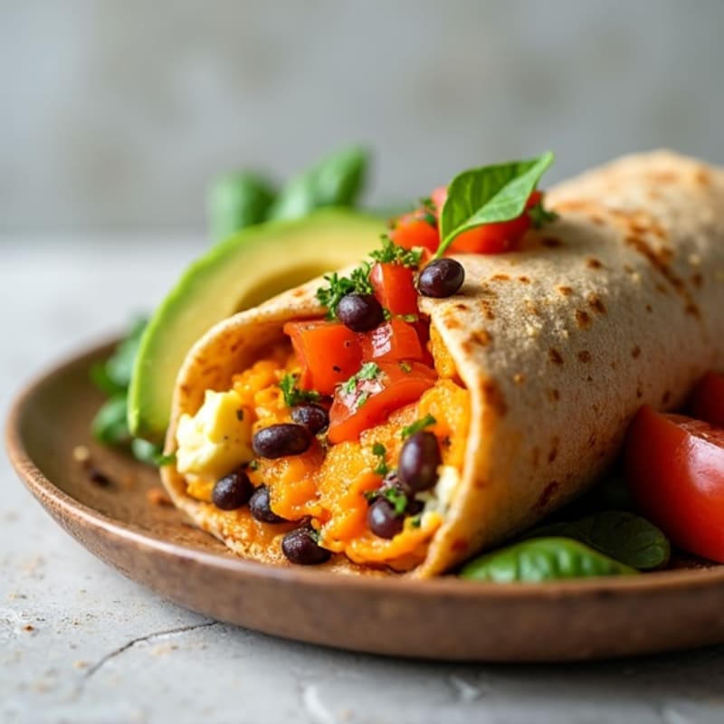 Protein-Packed Sweet Potato Black Bean Breakfast Burrito