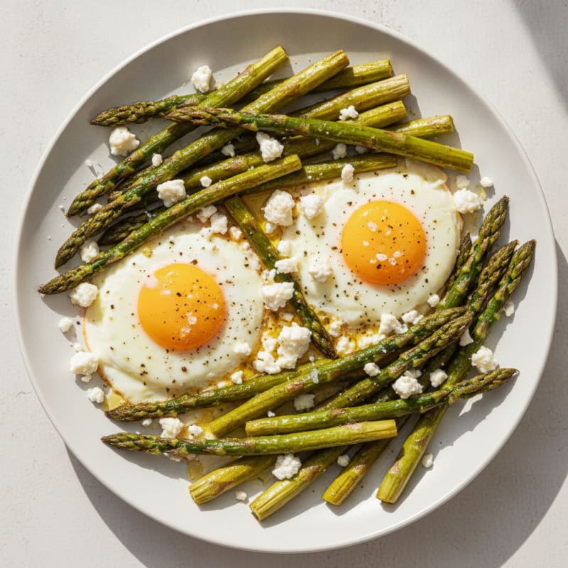 Baked Eggs with Roasted Asparagus