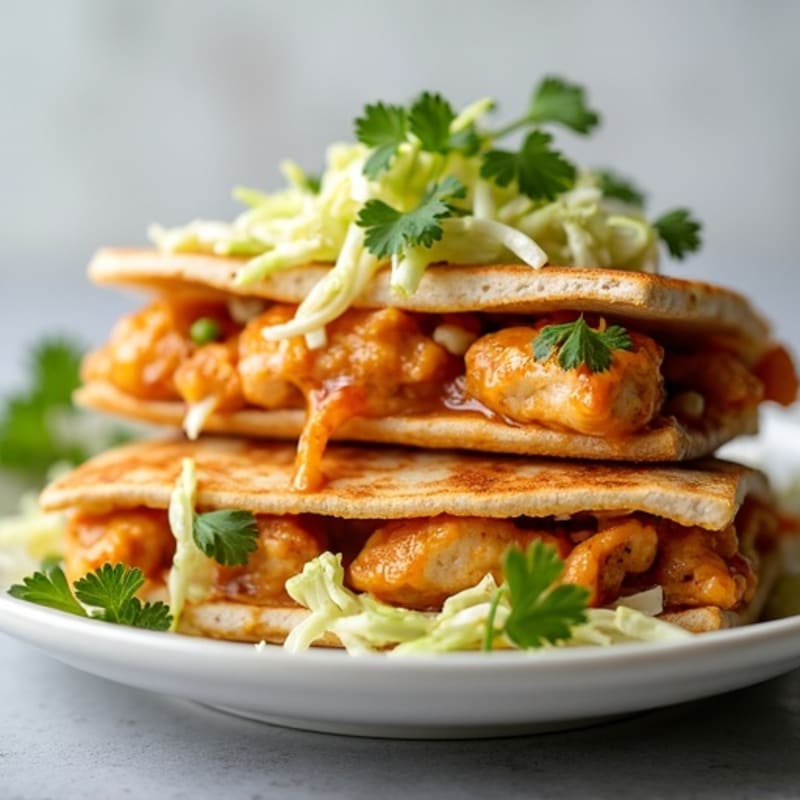 Lean BBQ Chicken Quesadilla with Fresh Slaw
