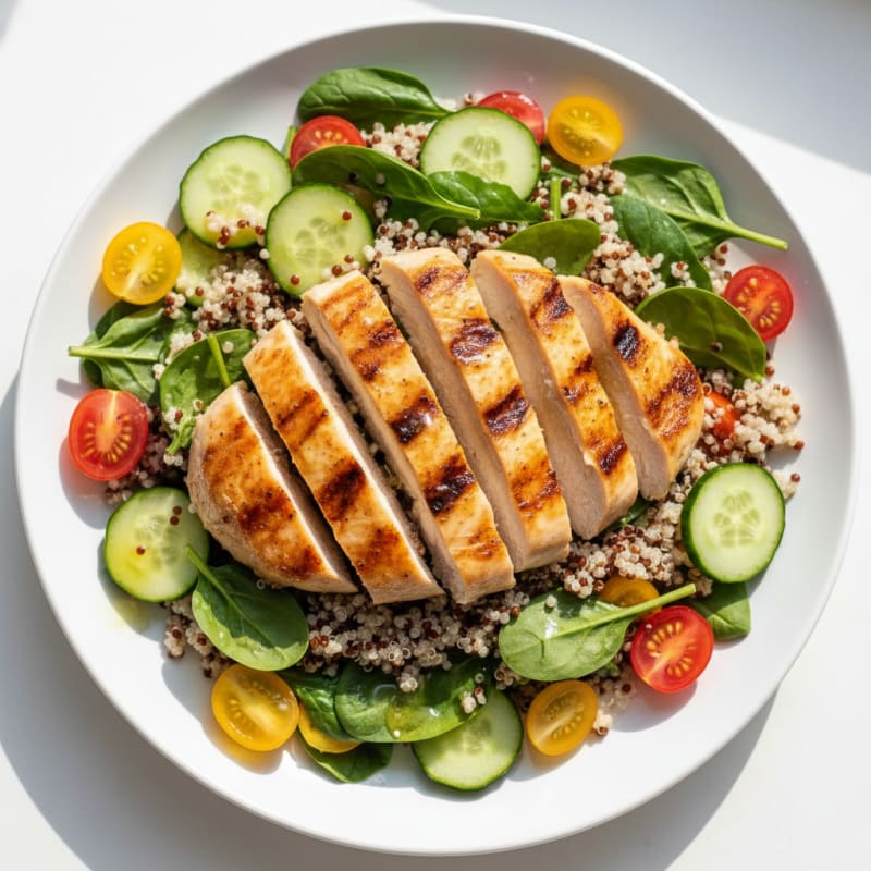 Grilled Chicken and Quinoa Salad with Lemon Vinaigrette