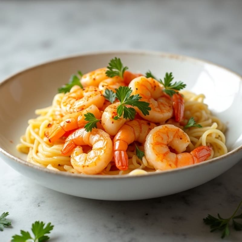 Zesty Garlic Shrimp with Rice Noodles