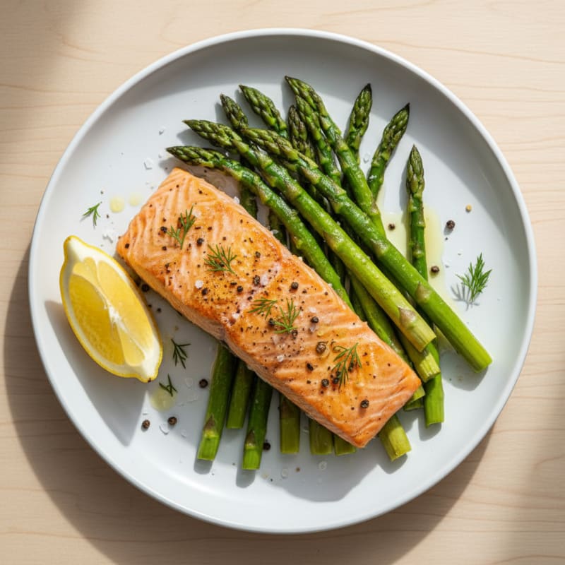 Baked Salmon with Roasted Asparagus