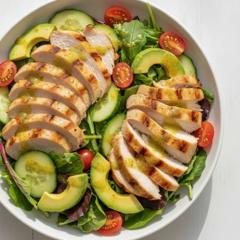 Grilled Turkey Breast Salad with Mixed Greens