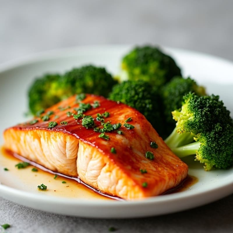 Teriyaki Glazed Salmon with Roasted Broccoli
