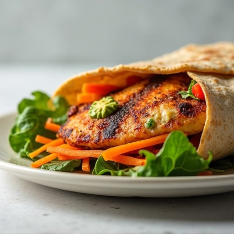 Fresh Grilled Chicken and Crispy Veggie Wrap