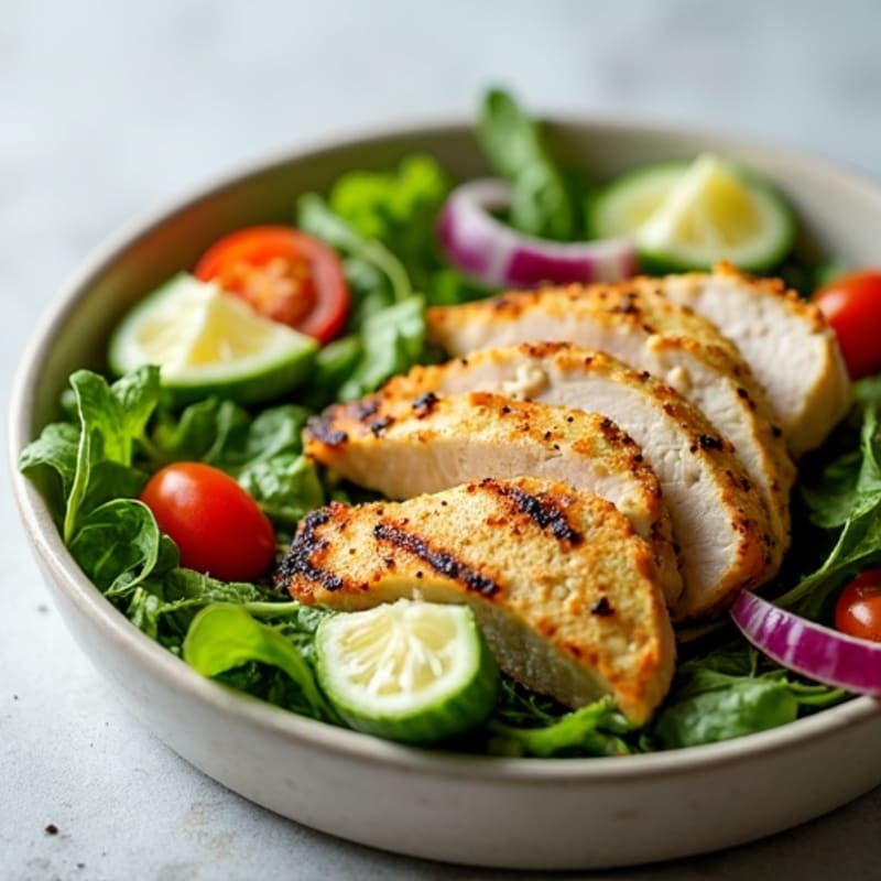 Crisp Avocado and Grilled Chicken Salad with Zesty Vinaigrette
