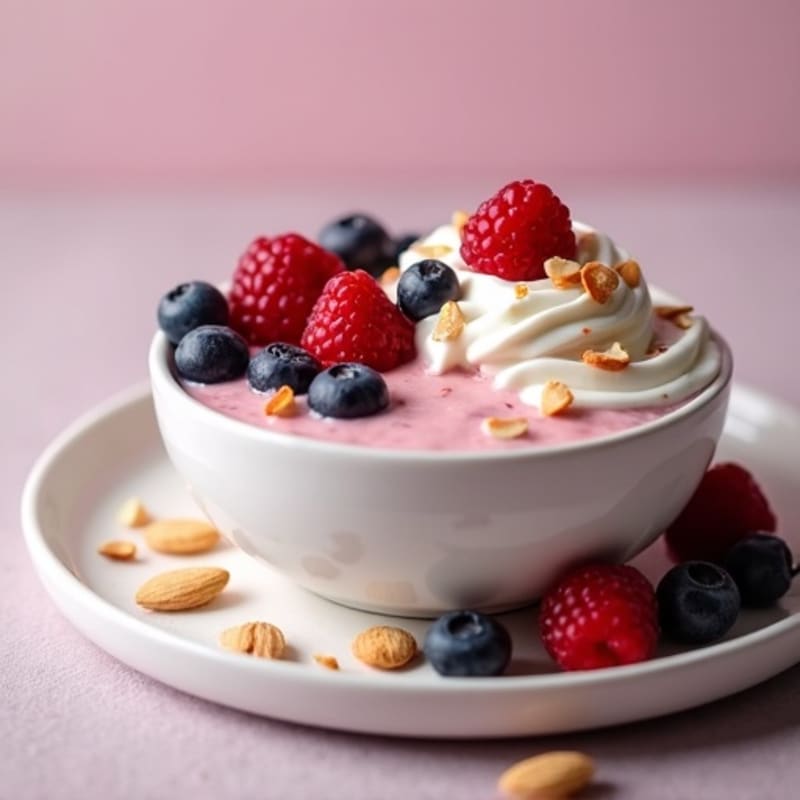 Silky Greek Yogurt Protein Pudding with Mixed Berries
