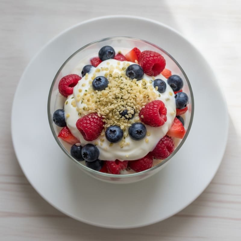 Greek Yogurt Protein Parfait with Mixed Berries