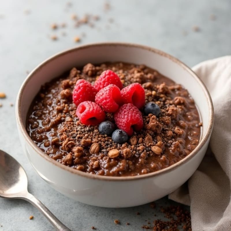 Fudgy Dark Chocolate Protein Oatmeal