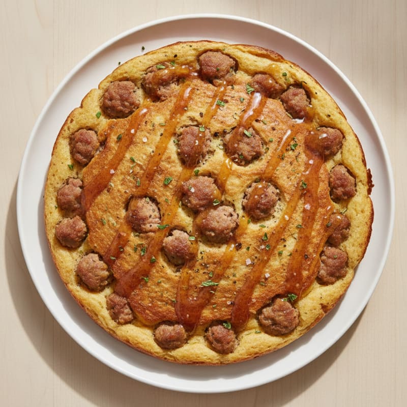 Maple-Glazed Sausage and Pancake Bake