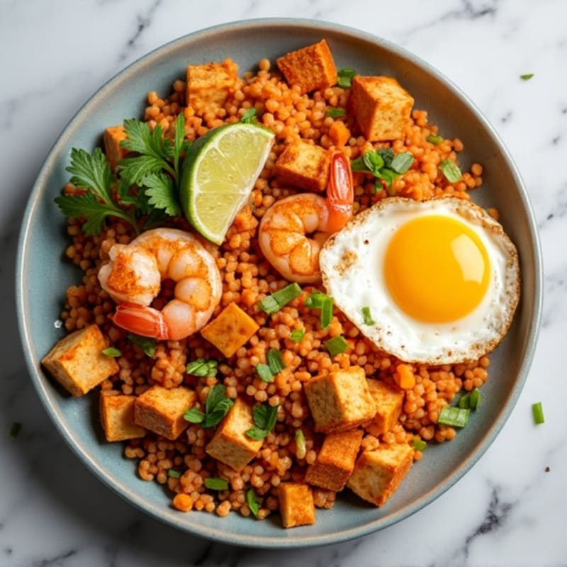 Crispy Cauliflower Rice Kimchi Stir-Fry
