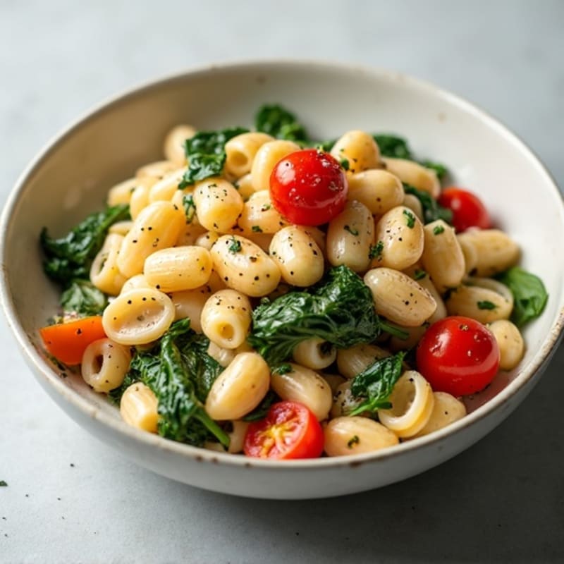 Creamy Chicken and Spinach Pasta with Roasted Tomatoes
