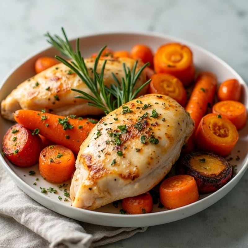 Herb-Roasted Chicken with Crispy Root Vegetables