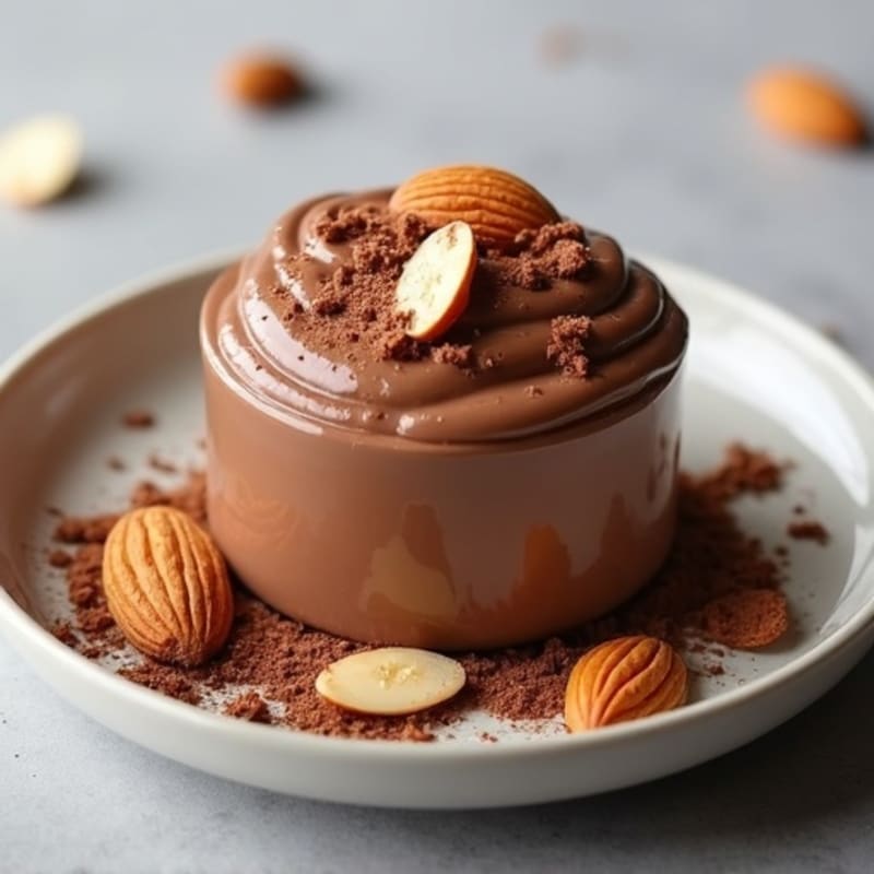 Silky Chocolate Protein Pudding with Almonds