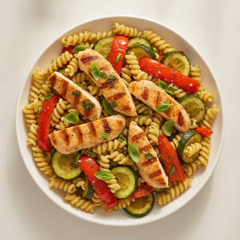 Garlic Herb Pasta with Roasted Vegetables