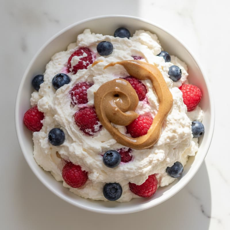 Greek Yogurt Protein Mousse with Mixed Berries