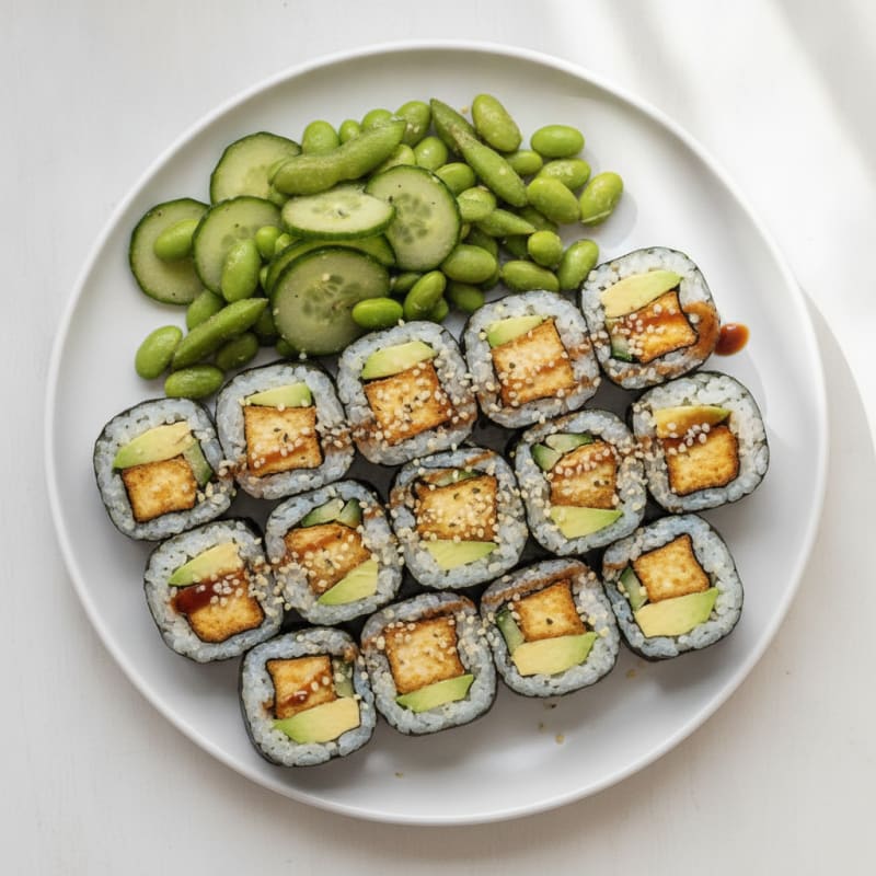 High-Protein Tofu and Avocado Sushi Rolls