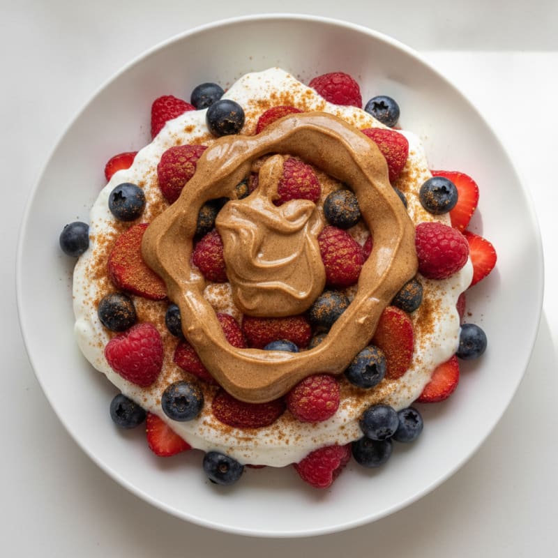 Greek Yogurt Parfait with Mixed Berries and Almond Butter
