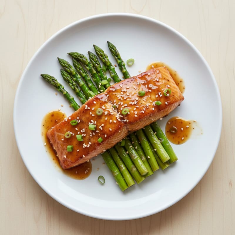Teriyaki Glazed Salmon with Asparagus