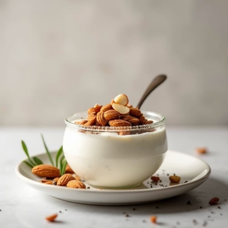 Silky Greek Yogurt Protein Pudding with Almonds